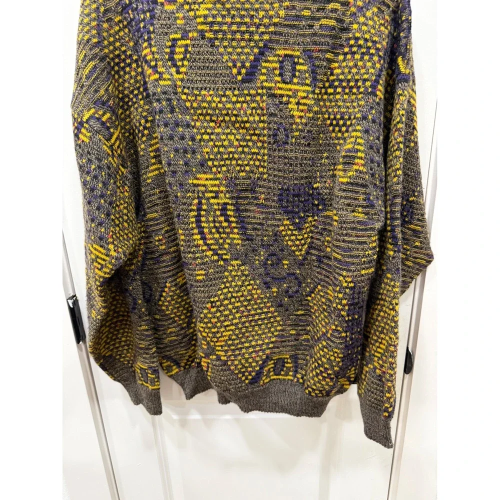 Pronto Uomo Firenze Vintage Wool Blend Abstract Sweater Made in Italy Mens Small